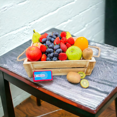 Fresh Fruit Crate: Apples, Banana, Pear, Grapefruits, Grapes, Kiwi, Strawberries